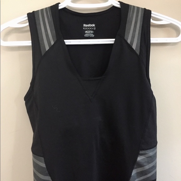 Black and Grey Reebok Athletic Top (Built In Bra) - Picture 2 of 3